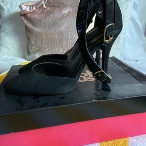 Charlotte Russe black covered toe heels